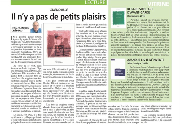 On parle à nouveau de « Gueusaille », cette fois dans le Journal Le Canada Français… (via facebook)