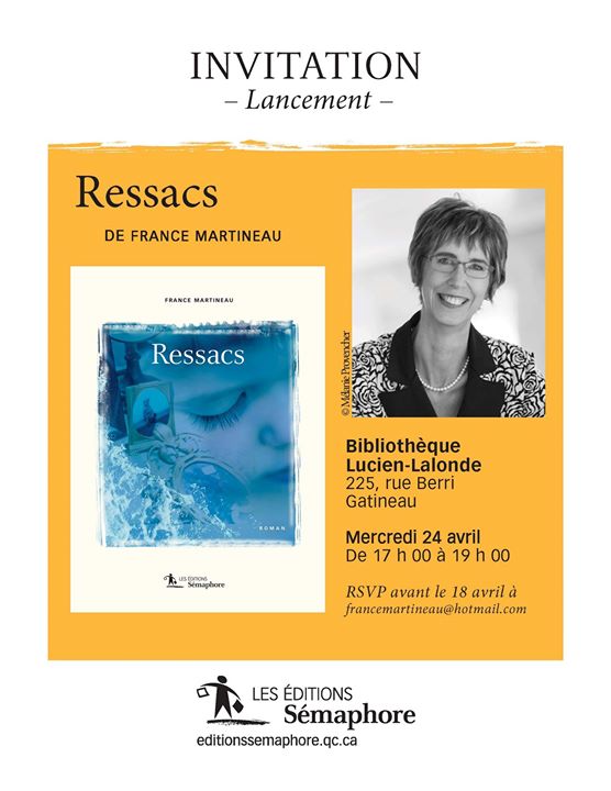 Après Bonsoir la muette, France Martineau nous revient avec Ressacs, un roman dans lequel… (via facebook)