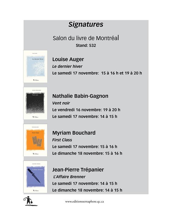 Parmi les centaines d’écrivains au Salon du livre, ne manquez pas les 4 de… (via facebook)