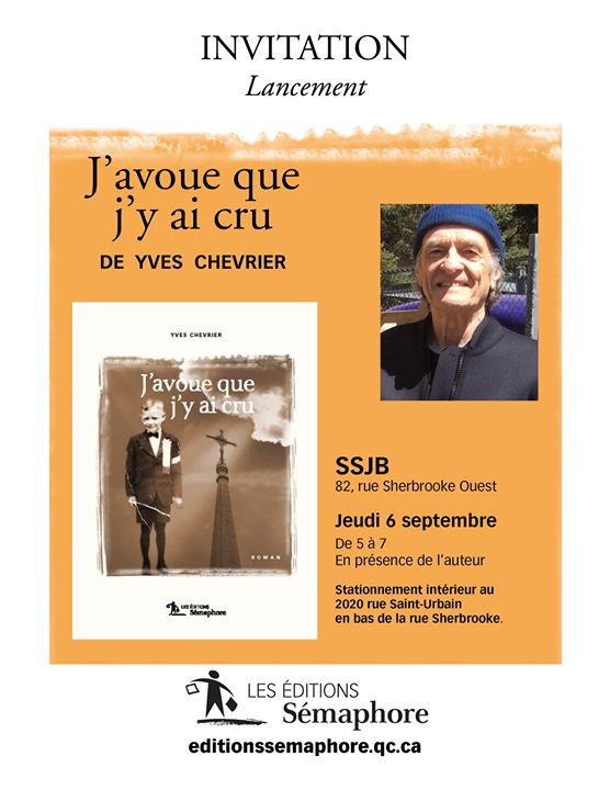 Lancement du roman de Yves Chevrier Nous vous invitons au lancement du dernier roman… (via facebook)